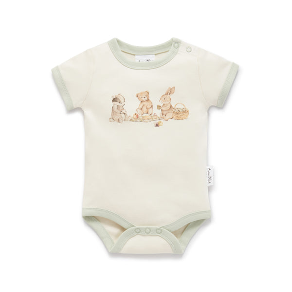 Teddy Picnic Print Onesie