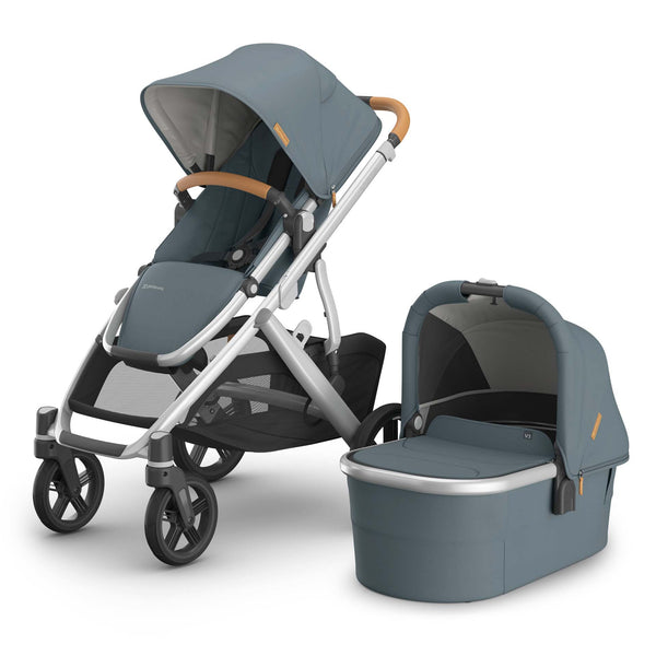 UPPAbaby VISTA V3 Stroller with Bassinet - Stone Blue/Silver (Callum)