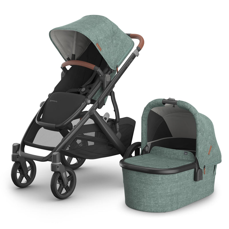 UPPAbaby VISTA V3 Stroller with Bassinet - Green Melange (Gwen)