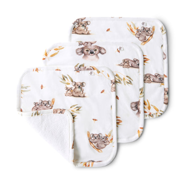 Organic Wash Cloths - Koala (3pk)
