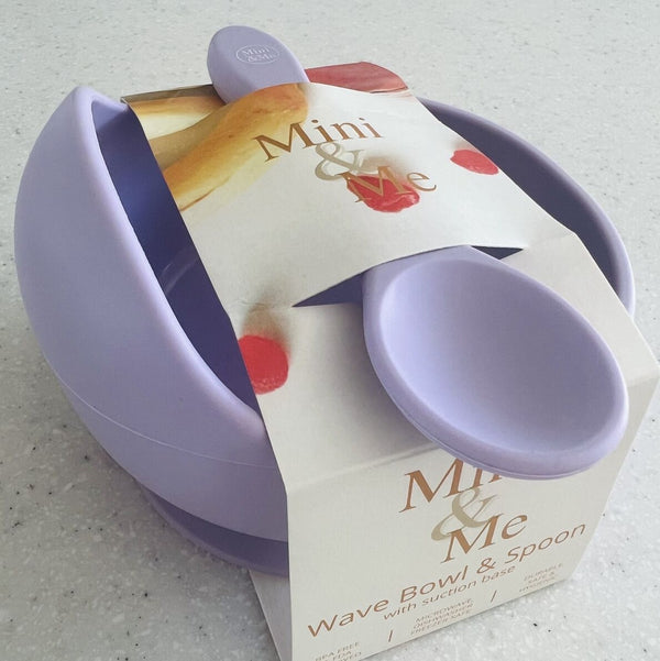 Mini & Me Wave Bowl & Spoon - Lilac