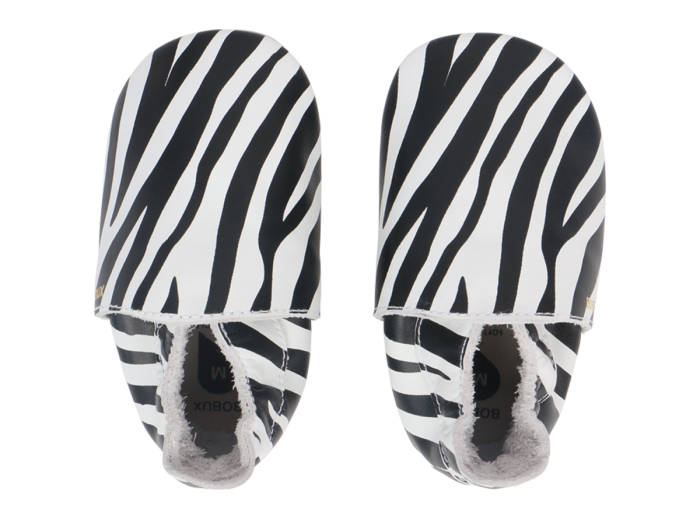 Bobux Shoes: Soft Sole Zebra Print White
