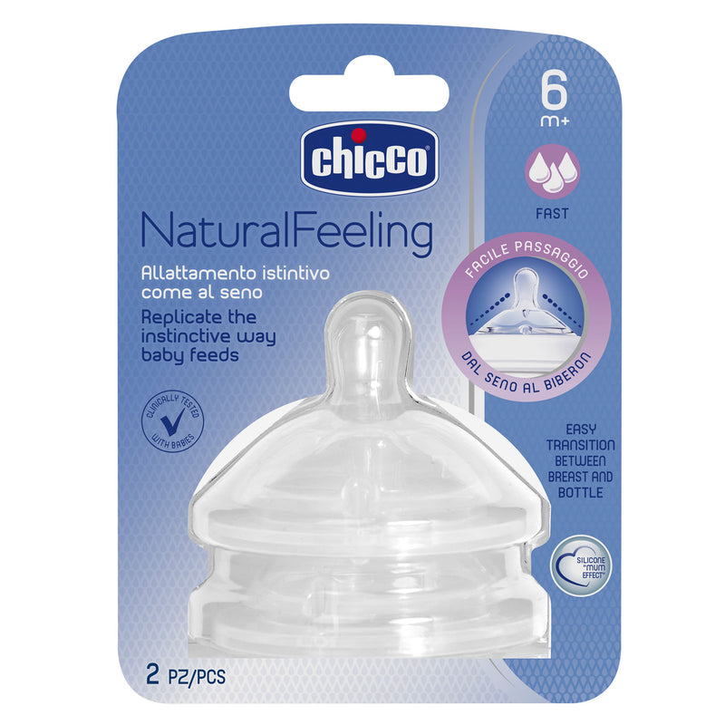 Chicco Natural Feeling TEAT - 6m+ Fast Flow 2pk