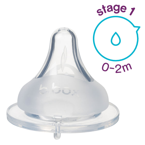 b.box Baby Bottle Anti-Colic Teat - Stage 1 (0-2m) | 2pk