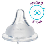 b.box Baby Bottle Anti-Colic Teat - Stage 2 (3-6m) | 2pk