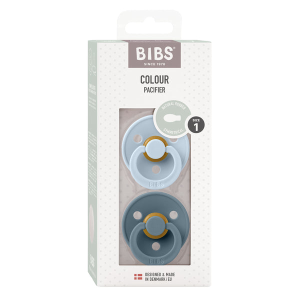 BIBS Pacifier | Colour | Latex | Symmetrical | Baby Blue/Petrol