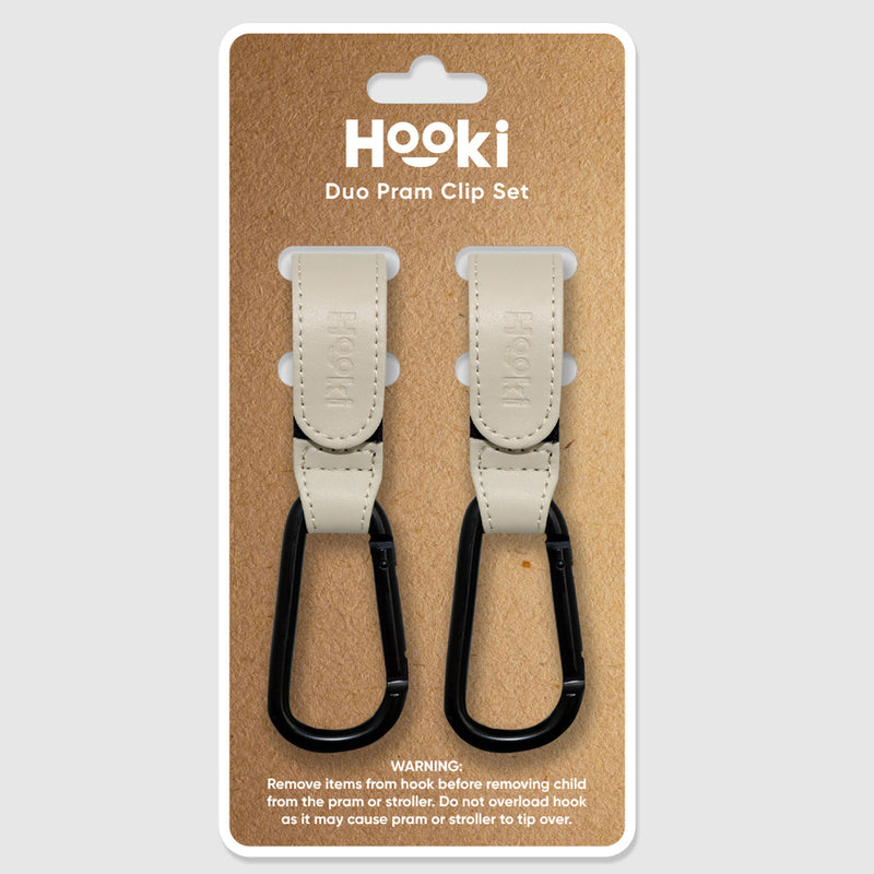 Hooki Duo Pram Hook Clip Set - Ivory