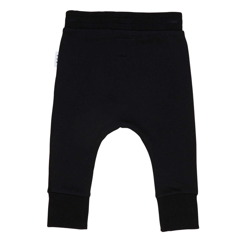 Black Drop Crotch Fleece Pant - Black