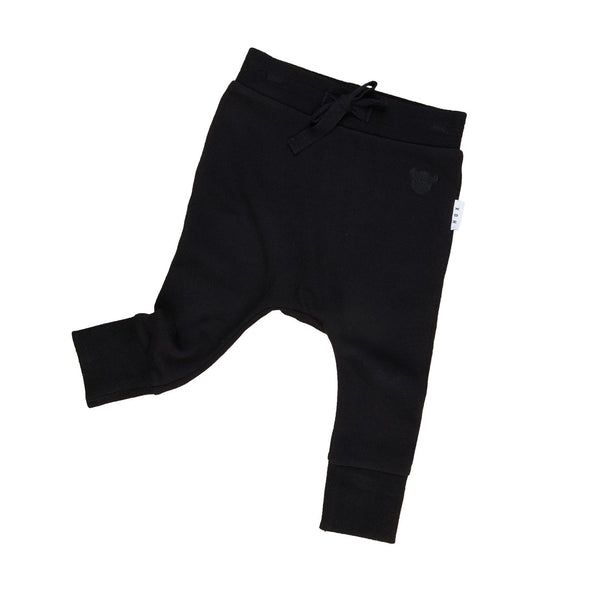 Black Drop Crotch Pant - Black