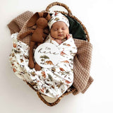 Snuggle Hunny Baby Jersey Wrap & Beanie Set - Dino