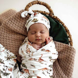 Snuggle Hunny Baby Jersey Wrap & Beanie Set - Dino