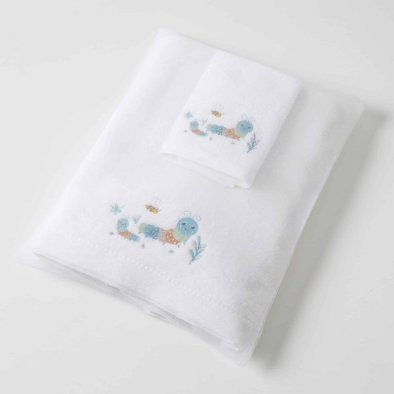 Little Critters Blue Bath Towel & Face Washer in Organza Bag