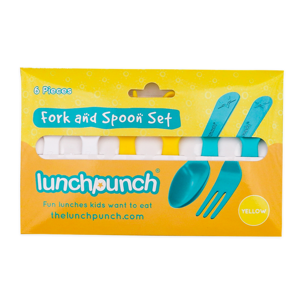 Lunch Punch Fork & Spoon Set - Yellow