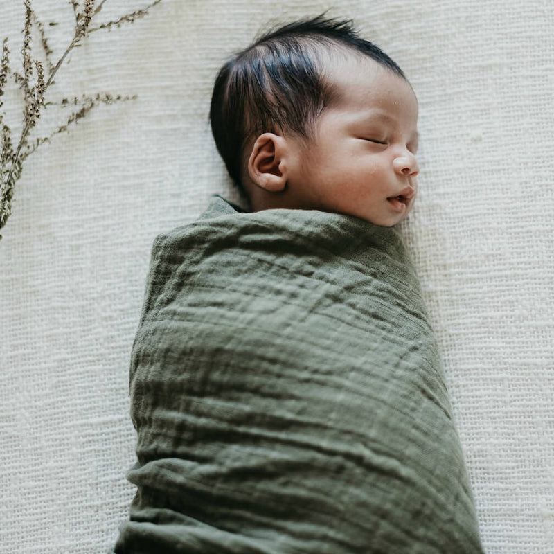 Organic Muslin Wrap - Dusty Olive