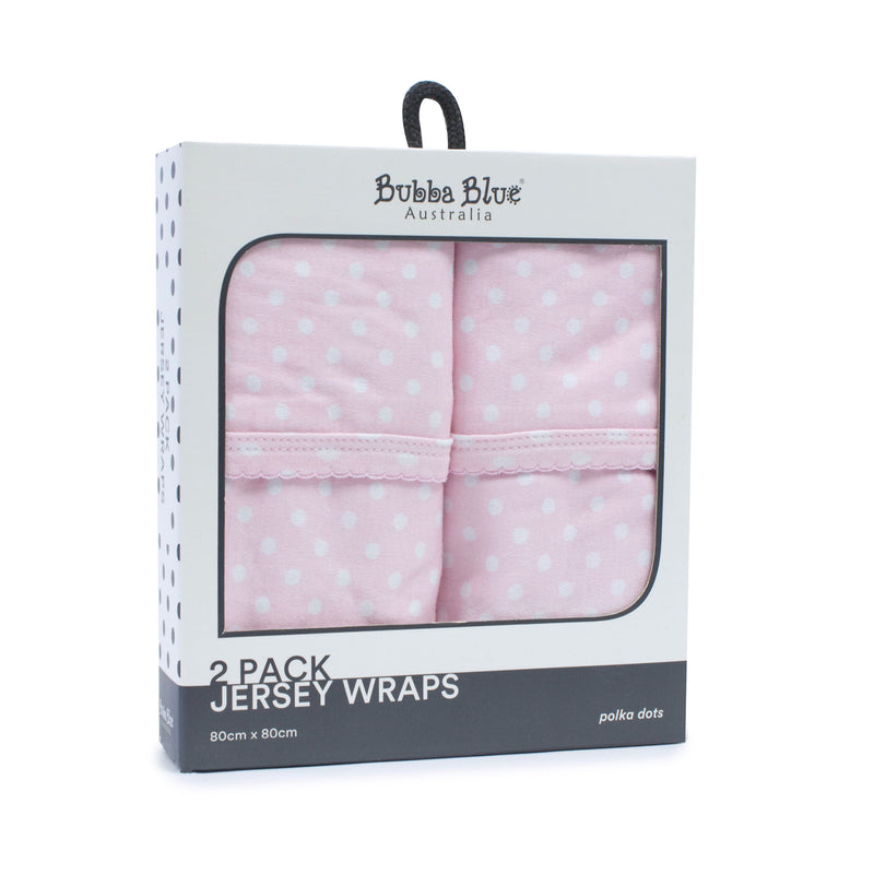 Pink Polka Dots 2pk Jersey Wraps