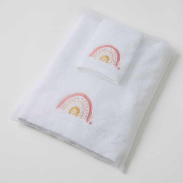 Rainbow Bath Towel & Face Washer in Organza Bag