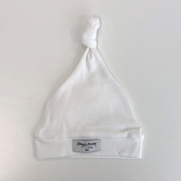 Ribbed Knotted Beanie - Milk
