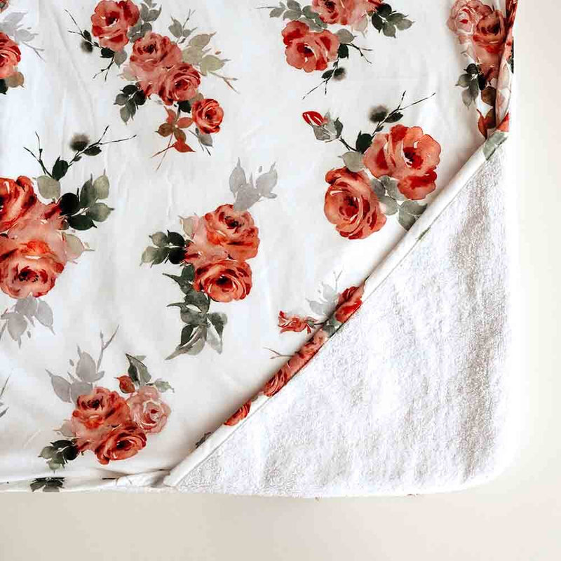 Organic Hooded Baby Towel - Rosebud