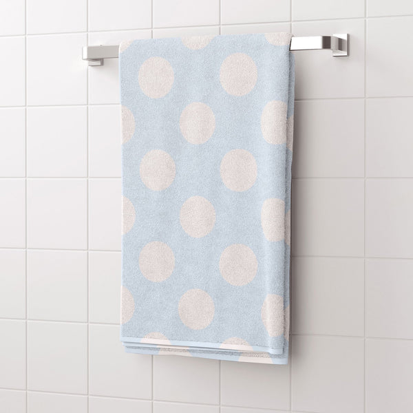 Velour Bath Towel - Blue Polka Dot