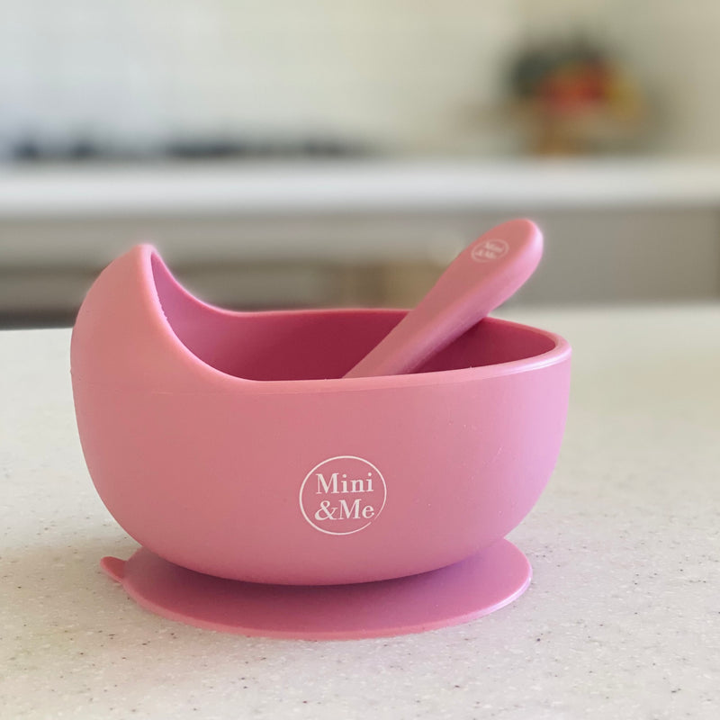 Mini & Me Wave Bowl & Spoon - Guava